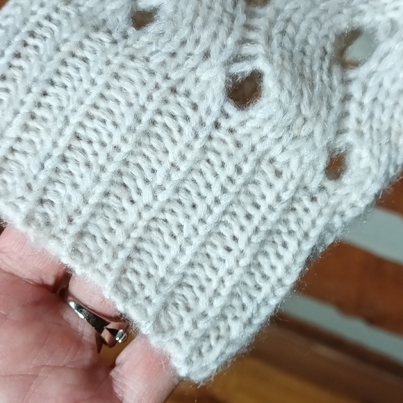 New Charlie crew neck open stitch plushy cozy soft stylish almond cream Large - Picture 5 of 9